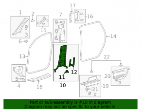 Накладка центральной стойки нижняя левая Toyota Sequoia 08-16 черн