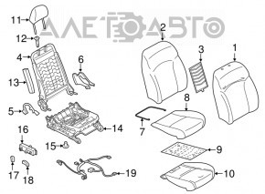 Водительское сидение Subaru Impreza 17-23 без airbag, ткань беж