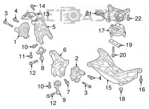 Кронштейн подушки АКПП Audi A6 C8 19-25 3.0T