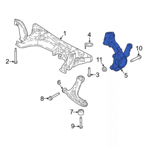Цапфа со ступицей передняя правая Ford Ecosport 18-22 FWD