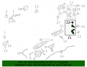 Петля двери нижняя передняя правая Ford Mustang mk6 15-23