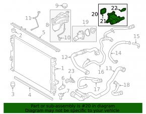 Flanșă sistem de răcire Land Rover Range Rover Evoque 12-18 2.0