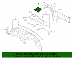 Ornament panou frontal, partea centrală superioară, Hyundai Santa FE 19-23, negru