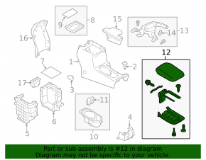 Подлокотник Subaru Forester 14-18 SJ серый