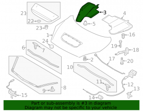 Изоляция капота правая Mazda3 MPS 09-13
