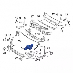 Вставка переднего бампера левая Ford Transit Connect MK2 13-18 под птф