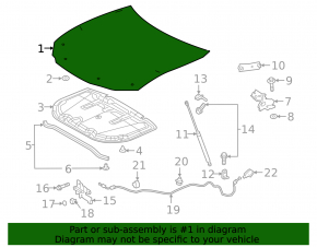 Капот голый Lexus ES250 ES300h ES350 19-26