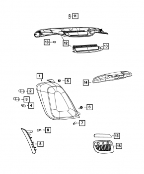 Отражатель боковой задний левый Fiat 500 12-19