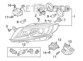 Фара передняя левая VW CC 13-17 рест ксенон