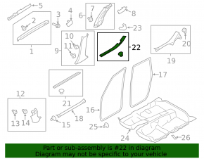 Garnitură prag interior spate dreapta Subaru Impreza WRX GH 08-14 negru