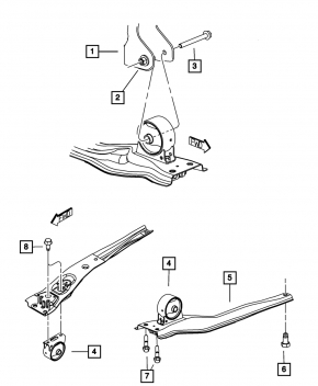 Лапа переднего подрамника Jeep Compass 11-16