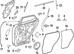 Накладка двери задняя внутренняя задняя правая Lexus RX350 RX350h RX450h+ RX500h 23-26