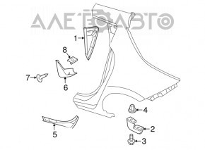 Bara de noroi spate stânga pentru Nissan Leaf 11-17