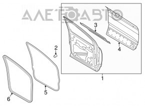 Уплотнитель двери передней правой Ford Escape MK3 13-19