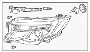 Far dreapta față Honda Pilot 16-22 cu reglare automată a intensității luminoase