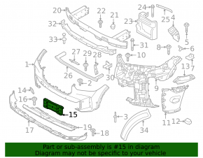 Площадка под номер переднего бампера BMW X5 G05 24-26