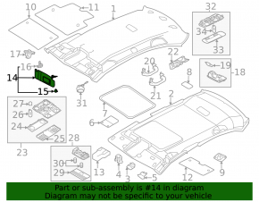 Козырек левый VW Jetta 11-18 USA серый