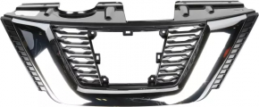 Решетка радиатора grill Nissan Rogue 17-18 под камеру, под радар, под квадратную эмблему