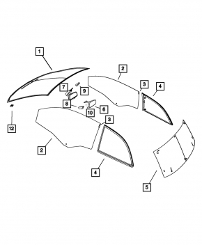 Лобовое стекло Fiat 500 15-15 воздух по кромке, песок, тычки
