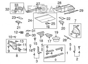 Пол багажника Lexus RX350 RX450h 10-12 серый
