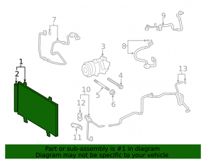 Condensator radiator aer condiționat Lexus LS460 09-17 AWD
