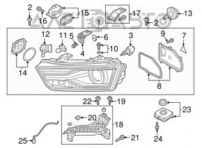 Крепление фары переднее левое Audi Q3 8U 16-18