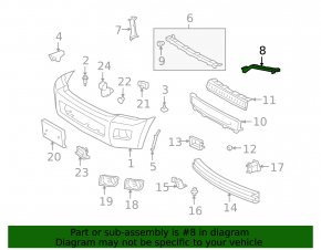 Планка крепления переднего бампера левая Toyota Sequoia 08-16