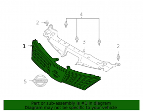 Grila radiatorului Nissan Versa 1.8 10-12 s-a umflat cromată