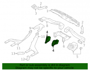 Воздуховод центральный левый Subaru Outback 10-14