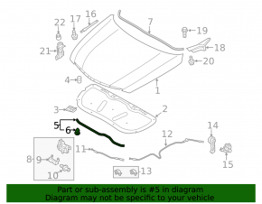 Уплотнитель капота передний Hyundai Sonata 11-15