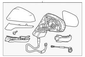 Зеркало боковое левое в сборе Lexus RX350 RX450h 16-20 10 пинов, подогрев
