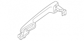 Mâner exterior ușă stânga față fără cheie pentru Mazda CX-30 20-25, alb