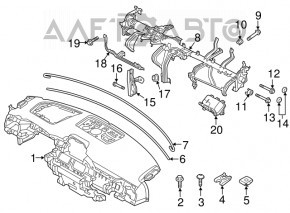 Торпедо передняя панель с AIRBAG Mazda CX-5 17-25 черная, с дефлекторами