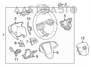 Подушка безопасности airbag в руль водительская Cadillac CTS 15-16 рест беж