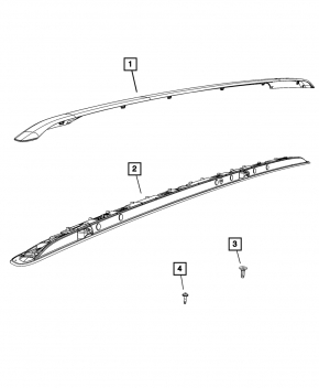 Рейлинг продольный правый Jeep Grand Cherokee WL 21-26 2 части, long