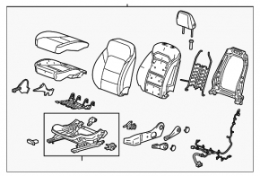 Scaunul șoferului pentru Chevrolet Malibu 16- fără airbag, manual, piele gri, crăpături