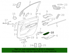 Накладка управления стеклоподъемником передним левым Mercedes W167 GLE 350 450 20-23 черная
