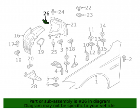 Кронштейн переднего подрамника правый BMW 5 F10 12-16 2.0T RWD