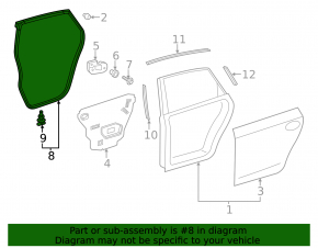 Уплотнитель двери задней правой Toyota Prius V 12-17