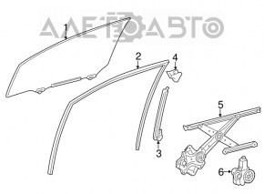Garnitură de geam față dreapta pentru Lexus CT200h 11-17