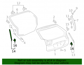 Амортизатор двери багажника левый Lexus RX300 RX330 RX350 RX400h 04-09