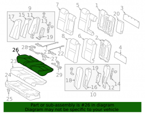Подушка заднего сидения 2 ряд Toyota Camry v50 12-14 usa кожа беж, вставка ткань, под химчистку, вмятина