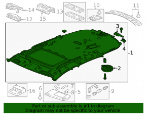 Обшивка потолка Acura MDX 16-20 под люк