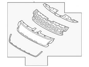 Решетка радиатора grill Land Rover Range Rover Evoque 20-23