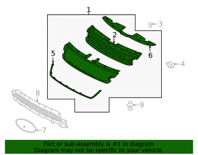 Grilă radiator Land Rover Range Rover Evoque 19-23