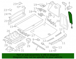 Обшивка арки правая задняя BMW X3 G01 18-24 черная, без ручки