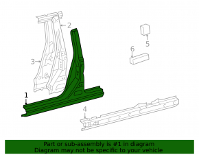 Стойка кузова центральная правая Toyota Highlander 01-07