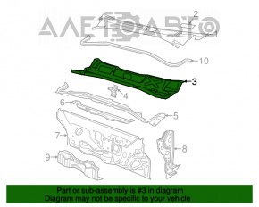 Поддон дворников пластик Fiat 500 12-19