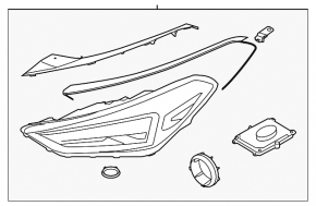 Фара передняя левая в сборе Hyundai Tucson 19-21 LED адаптив