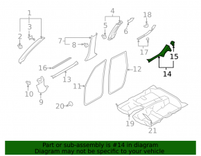 Накладка порога задняя правая внутренняя Subaru Forester 08-13 SH